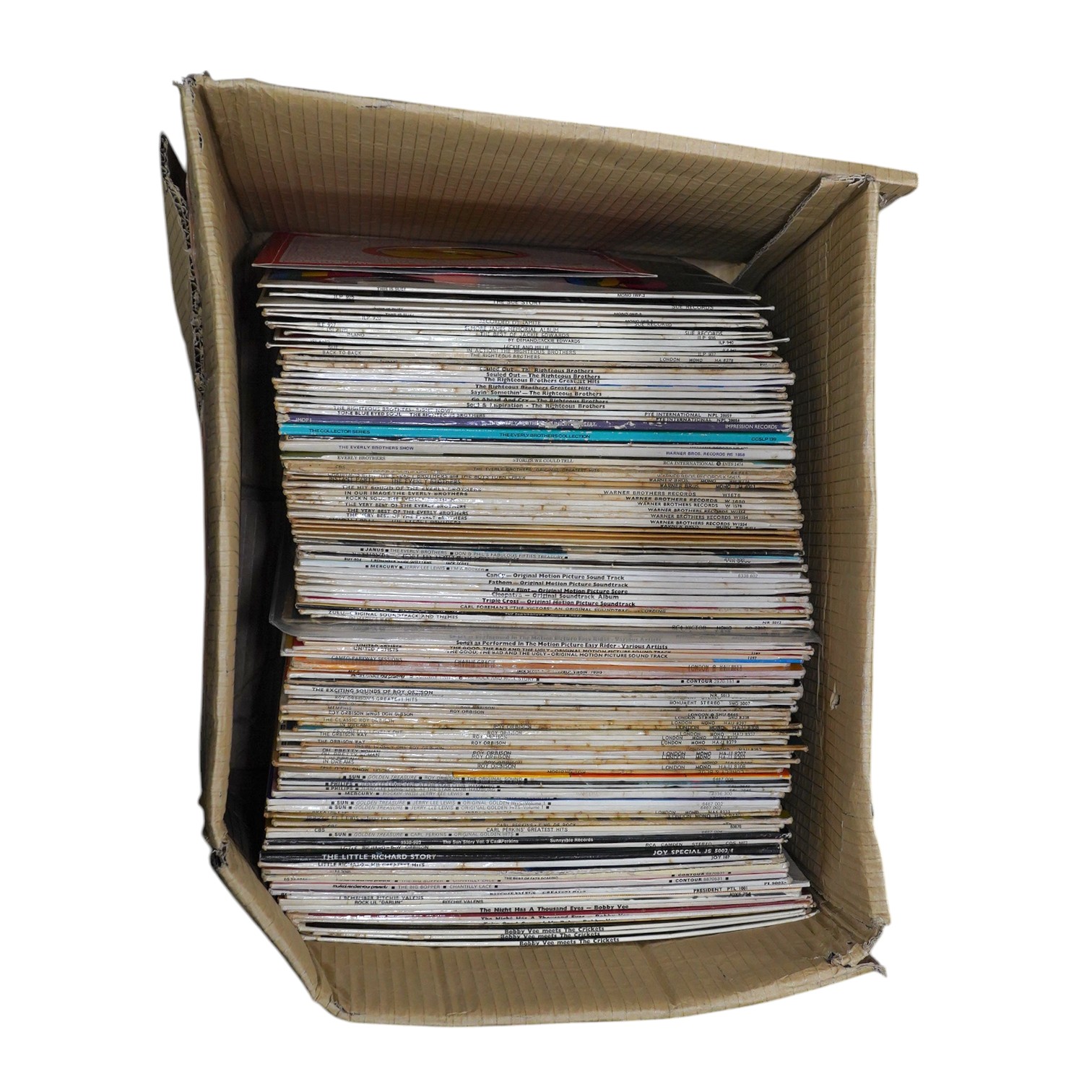 A hundred and ten LP record albums, including some soundtracks and compilations on the Sue (Island) label, artists include; Bobby Vee and the Crickets, Ritchie Valens Little Richard, Carl Perkins, Jerry Lee Lewis, Roy Or